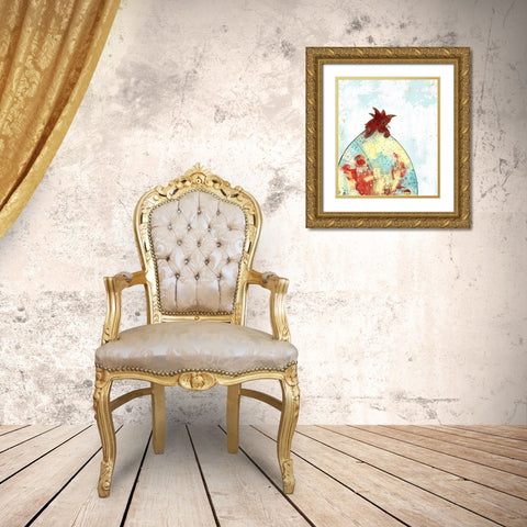 Rooster I Gold Ornate Wood Framed Art Print with Double Matting by Ogren, Sarah