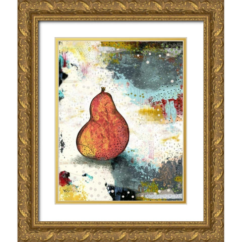 Abstract Pear Gold Ornate Wood Framed Art Print with Double Matting by Ogren, Sarah
