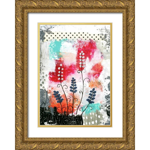 Colorful Flowers Gold Ornate Wood Framed Art Print with Double Matting by Ogren, Sarah