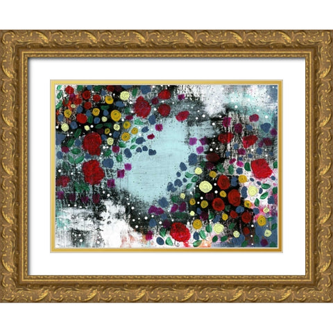 Flower Garden Gold Ornate Wood Framed Art Print with Double Matting by Ogren, Sarah