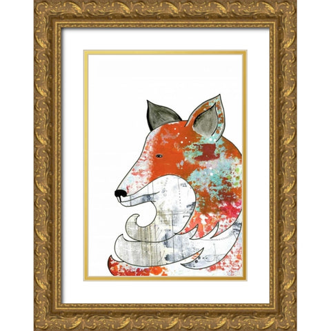 Fox Gold Ornate Wood Framed Art Print with Double Matting by Ogren, Sarah