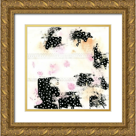 Pink and Black Gold Ornate Wood Framed Art Print with Double Matting by Ogren, Sarah