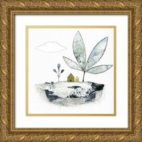 Litter Terrarium Houses Gold Ornate Wood Framed Art Print with Double Matting by Ogren, Sarah
