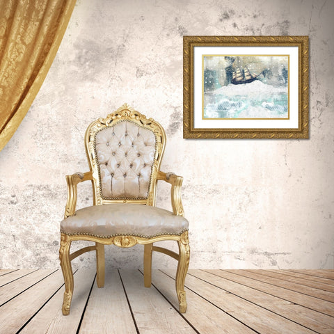 Ship Gold Ornate Wood Framed Art Print with Double Matting by Ogren, Sarah