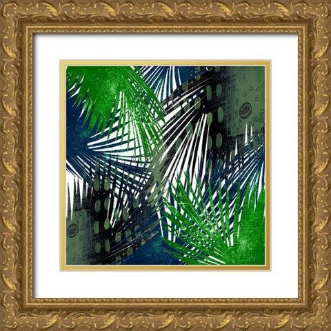 Palm Leaves Gold Ornate Wood Framed Art Print with Double Matting by Ogren, Sarah