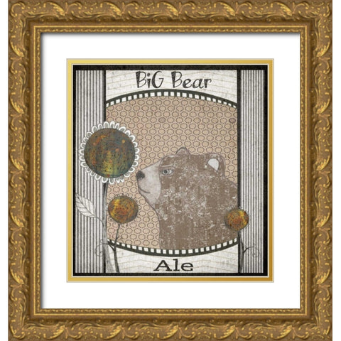 Big Bear Ale Gold Ornate Wood Framed Art Print with Double Matting by Ogren, Sarah