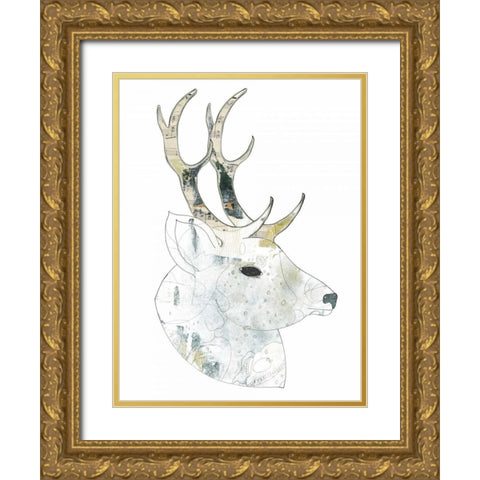 Golden Buck Gold Ornate Wood Framed Art Print with Double Matting by Ogren, Sarah