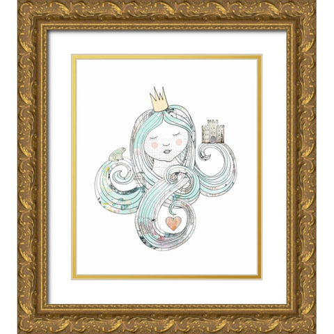 Princess Gold Ornate Wood Framed Art Print with Double Matting by Ogren, Sarah
