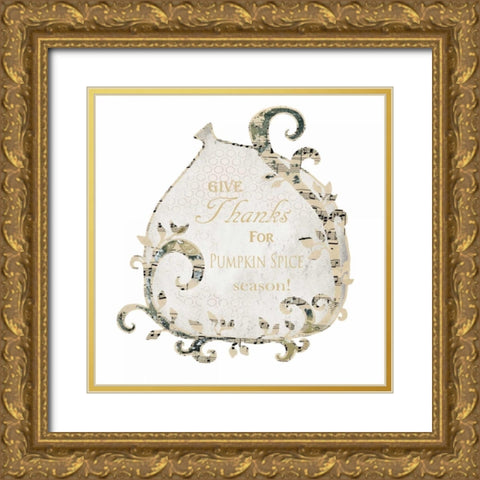 Pumpkin Spice Gold Ornate Wood Framed Art Print with Double Matting by Ogren, Sarah