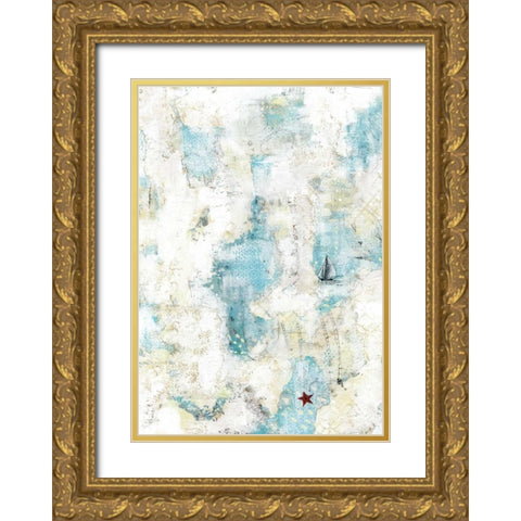 The Starfish and the Sailboat Gold Ornate Wood Framed Art Print with Double Matting by Ogren, Sarah