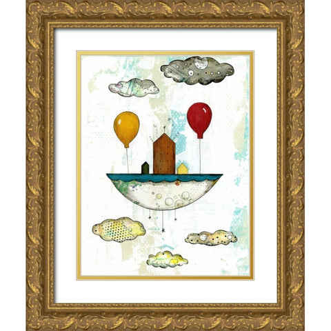 Learn to Go with the Flow Gold Ornate Wood Framed Art Print with Double Matting by Ogren, Sarah