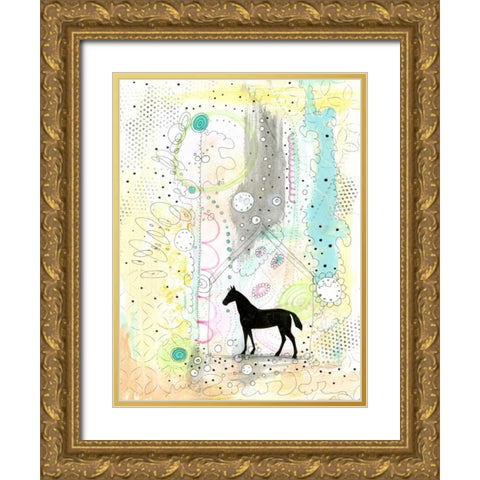 Horse Barn Gold Ornate Wood Framed Art Print with Double Matting by Ogren, Sarah