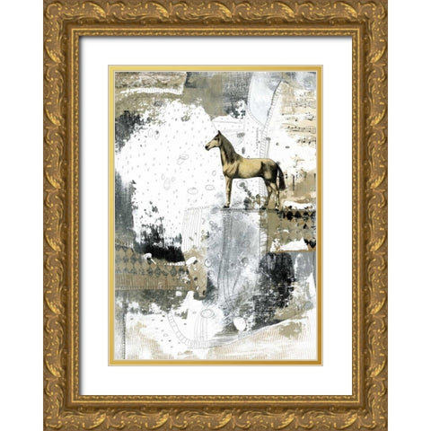 Blonde Horse Gold Ornate Wood Framed Art Print with Double Matting by Ogren, Sarah