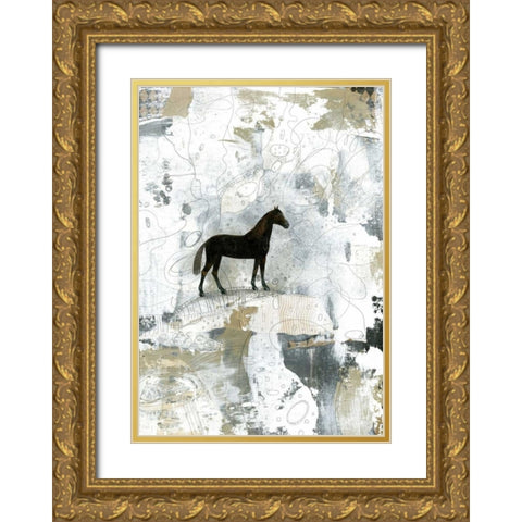 Dark Horse Gold Ornate Wood Framed Art Print with Double Matting by Ogren, Sarah