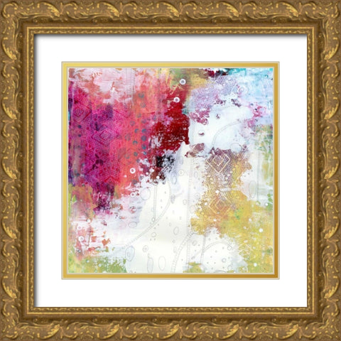 Rainbow Abstract Gold Ornate Wood Framed Art Print with Double Matting by Ogren, Sarah