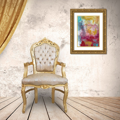 Sprinkles Abstract Gold Ornate Wood Framed Art Print with Double Matting by Ogren, Sarah