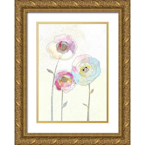 Flowers Gold Ornate Wood Framed Art Print with Double Matting by Ogren, Sarah