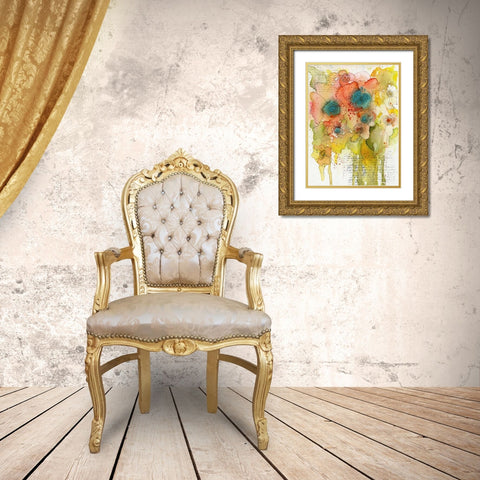 Floral Watercolor Gold Ornate Wood Framed Art Print with Double Matting by Ogren, Sarah