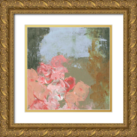 Pink Roses II Gold Ornate Wood Framed Art Print with Double Matting by Ogren, Sarah