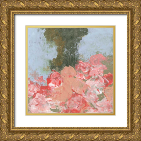 Pink Roses IV Gold Ornate Wood Framed Art Print with Double Matting by Ogren, Sarah