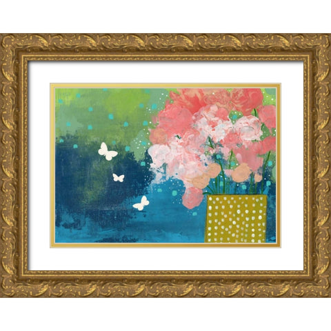 The Yellow Vase Gold Ornate Wood Framed Art Print with Double Matting by Ogren, Sarah