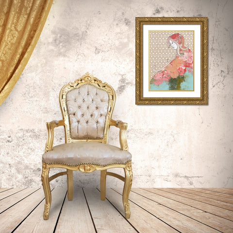 Red Riding Hood Gold Ornate Wood Framed Art Print with Double Matting by Ogren, Sarah