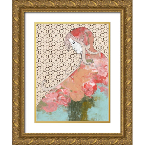 Red Riding Hood Gold Ornate Wood Framed Art Print with Double Matting by Ogren, Sarah