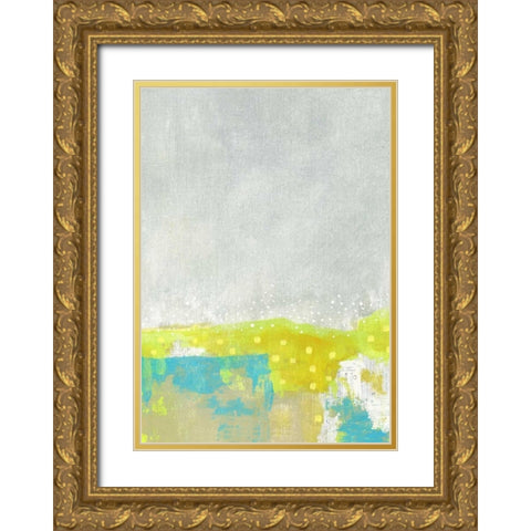 Yellow Abstract Flowers II Gold Ornate Wood Framed Art Print with Double Matting by Ogren, Sarah