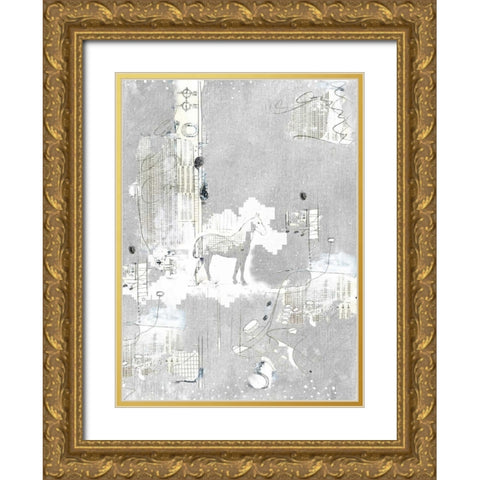 Industry Horse Gold Ornate Wood Framed Art Print with Double Matting by Ogren, Sarah