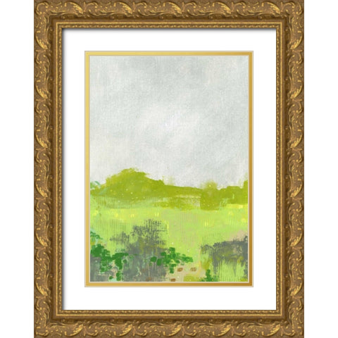 Green Landscape II Gold Ornate Wood Framed Art Print with Double Matting by Ogren, Sarah