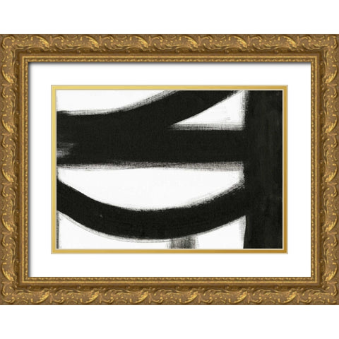 Black and White IV Gold Ornate Wood Framed Art Print with Double Matting by Ogren, Sarah