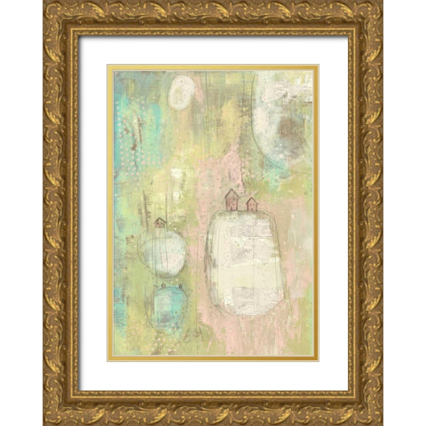 5 Houses Gold Ornate Wood Framed Art Print with Double Matting by Ogren, Sarah