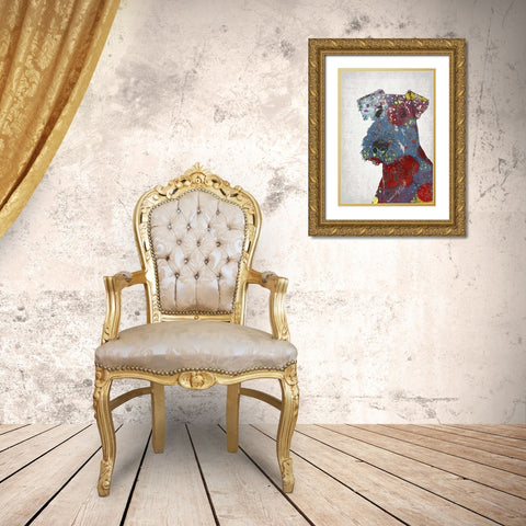 Abstract Dog II Gold Ornate Wood Framed Art Print with Double Matting by Ogren, Sarah