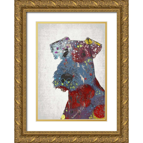Abstract Dog II Gold Ornate Wood Framed Art Print with Double Matting by Ogren, Sarah