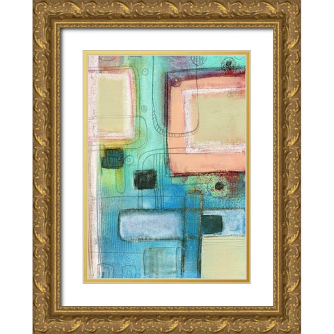 The Blue Crayon Gold Ornate Wood Framed Art Print with Double Matting by Ogren, Sarah