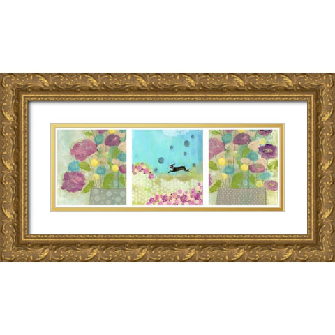 Purple and Yellow Floral I Gold Ornate Wood Framed Art Print with Double Matting by Ogren, Sarah