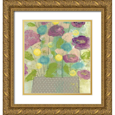 Purple and Yellow Floral II Gold Ornate Wood Framed Art Print with Double Matting by Ogren, Sarah