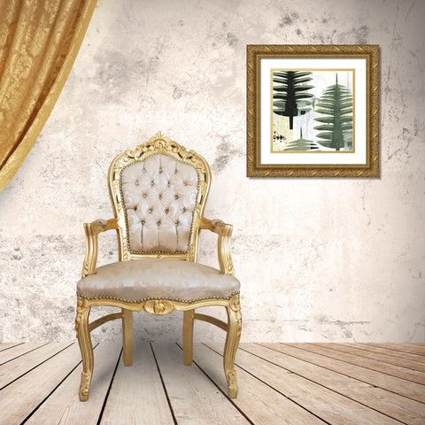 Palms I Gold Ornate Wood Framed Art Print with Double Matting by Ogren, Sarah