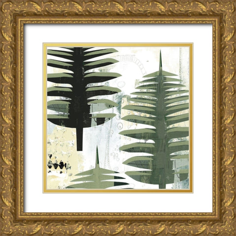 Palms I Gold Ornate Wood Framed Art Print with Double Matting by Ogren, Sarah