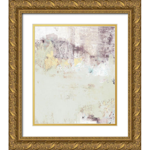 Lavender Floral Abstract Gold Ornate Wood Framed Art Print with Double Matting by Ogren, Sarah