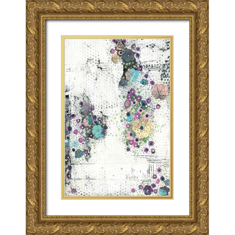 Floral Abstract II Gold Ornate Wood Framed Art Print with Double Matting by Ogren, Sarah