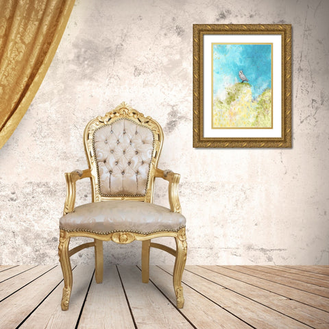 Spring Owl Gold Ornate Wood Framed Art Print with Double Matting by Ogren, Sarah