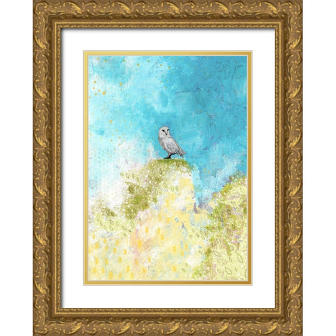 Spring Owl Gold Ornate Wood Framed Art Print with Double Matting by Ogren, Sarah
