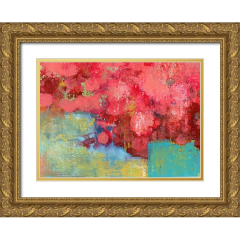 Floral Explosion Gold Ornate Wood Framed Art Print with Double Matting by Ogren, Sarah