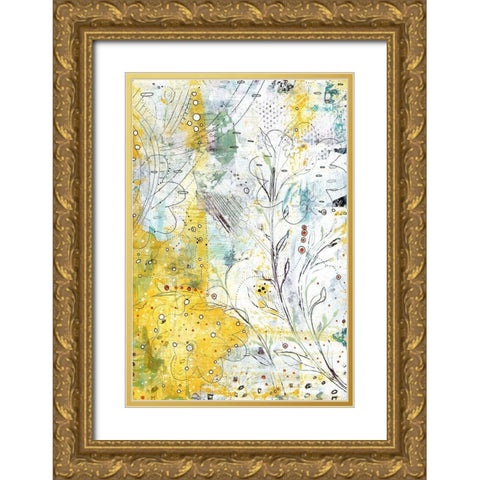 Yellow Flowers Gold Ornate Wood Framed Art Print with Double Matting by Ogren, Sarah