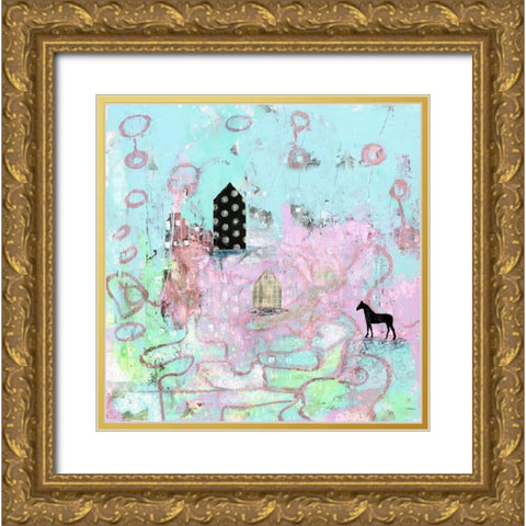 The Pink Road Gold Ornate Wood Framed Art Print with Double Matting by Ogren, Sarah