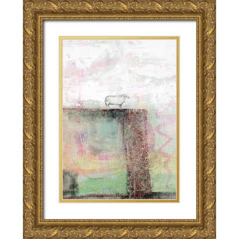 Sheep I Gold Ornate Wood Framed Art Print with Double Matting by Ogren, Sarah