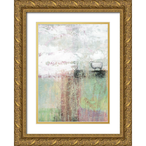 Sheep II Gold Ornate Wood Framed Art Print with Double Matting by Ogren, Sarah