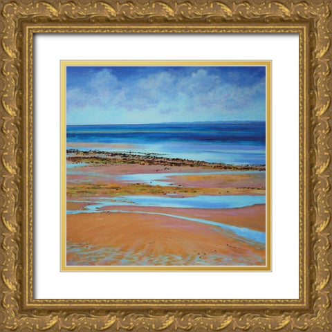 Blue Infinity Gold Ornate Wood Framed Art Print with Double Matting by Francis, Sandra