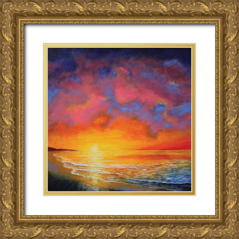 Vivid Sunset Gold Ornate Wood Framed Art Print with Double Matting by Francis, Sandra